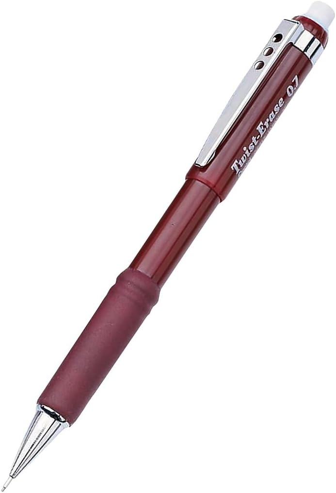 Pentel Twist-Erase III Mechanical Pencil, (0.7mm), Assorted Barrel Colors with 2 Eraser Refills, Pack of 2 (QE517BP2)