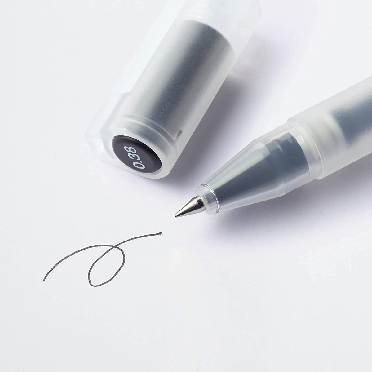 Muji Gel Ink Ballpoint Pen Cap Type 10-Pieces Set, 0.38 mm Nib Size, Black