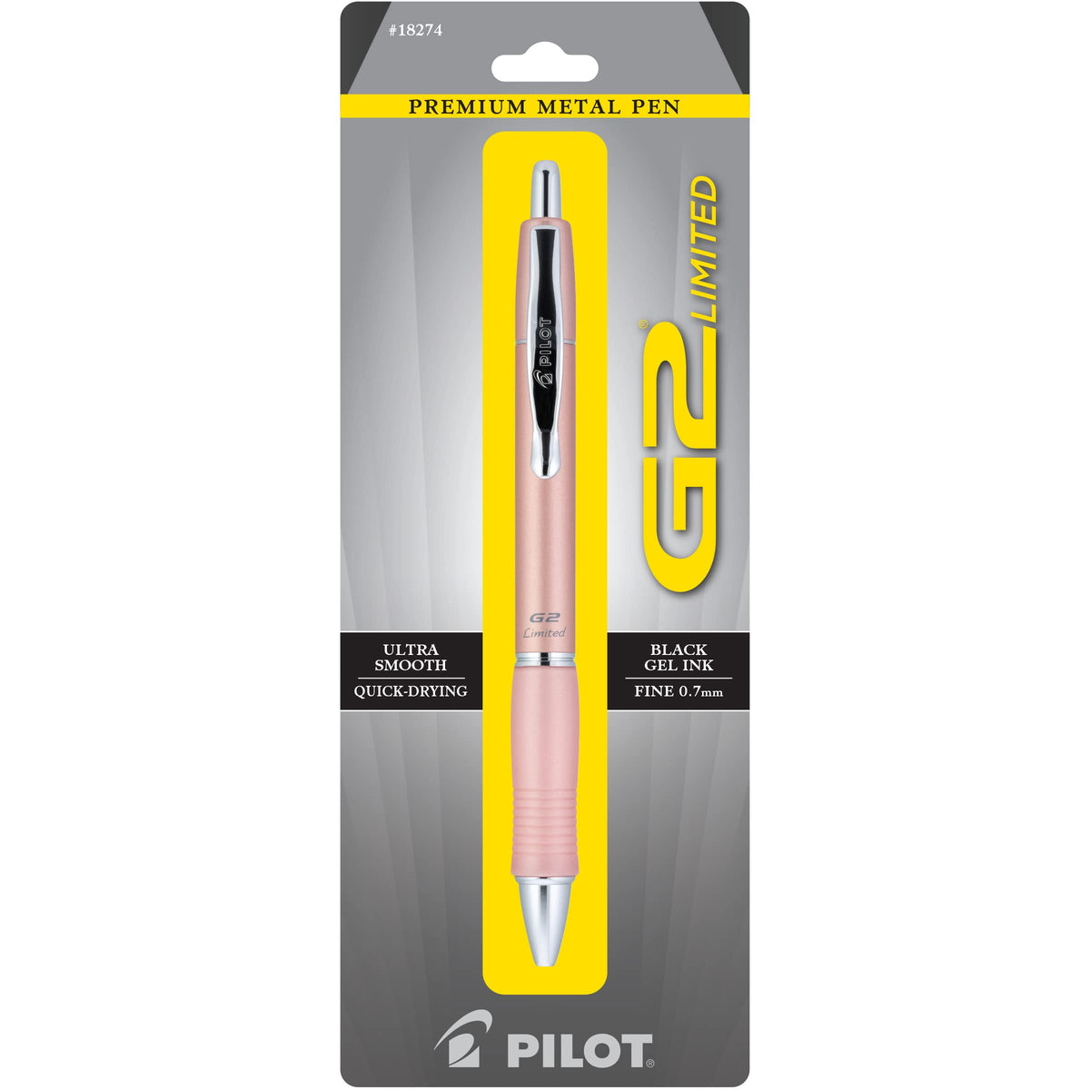 PILOT G2 Limited Matte Black Gel Pen, Fine Point 0.7mm, Black Ink, 1-Pack