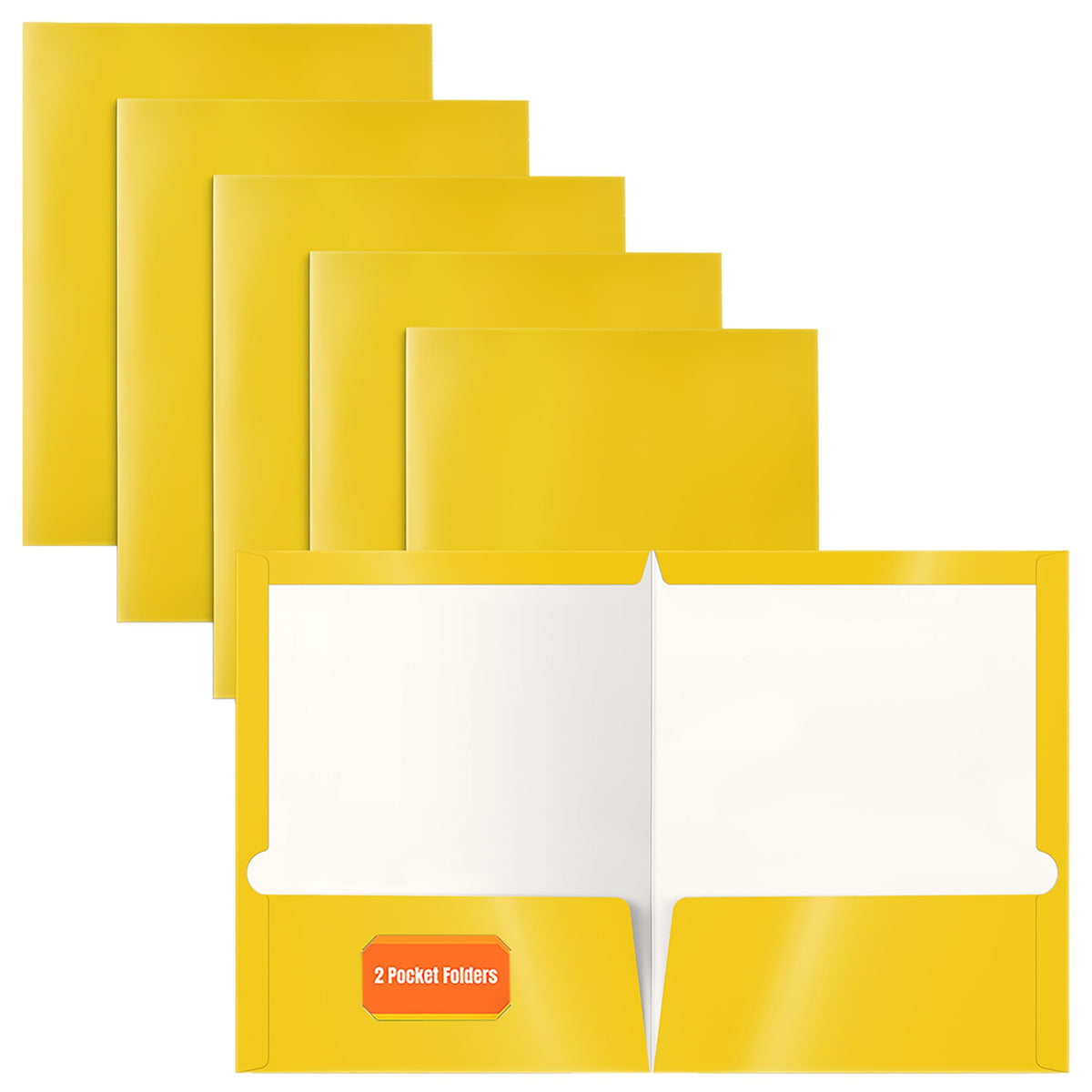 Better Office Products 2 Pocket Glossy Laminated Blue Paper Folders, Letter Size, Blue Paper Portfolios, Box of 25