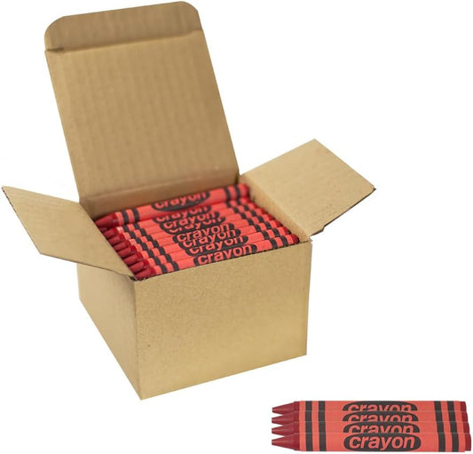 Red Crayons Bulk - 80 Count Regular Size Single Color Crayon Refill Bulk, Non-Toxic Art Supplies for Teachers, Classrooms and School Projects
