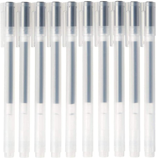 Muji Gel Ink Ballpoint Pen Cap Type 10-Pieces Set, 0.38 mm Nib Size, Black