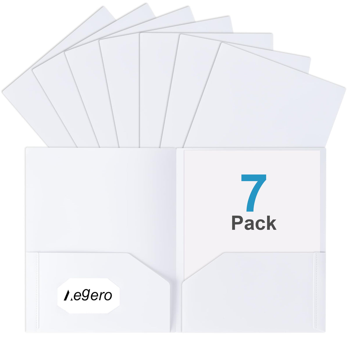 Aegero Plastic Folders with Pockets (7 Pack, Assorted Colors)