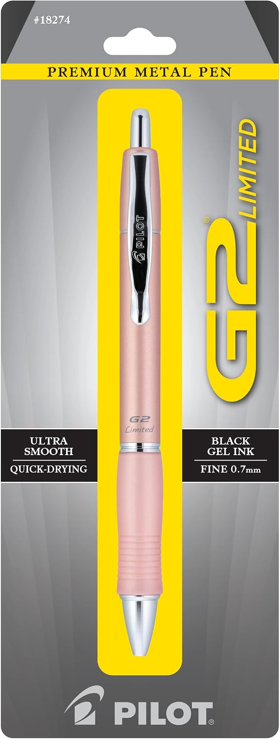 PILOT G2 Limited Matte Black Gel Pen, Fine Point 0.7mm, Black Ink, 1-Pack