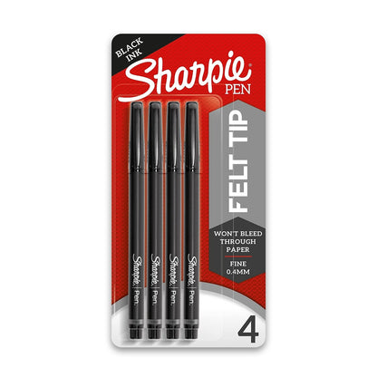 Sharpie Felt Tip Medium Point Black Pens, Drawing & Writing Pens Ideal for School Supplies, Office s and Teacher s, Quick-Drying, No Bleed