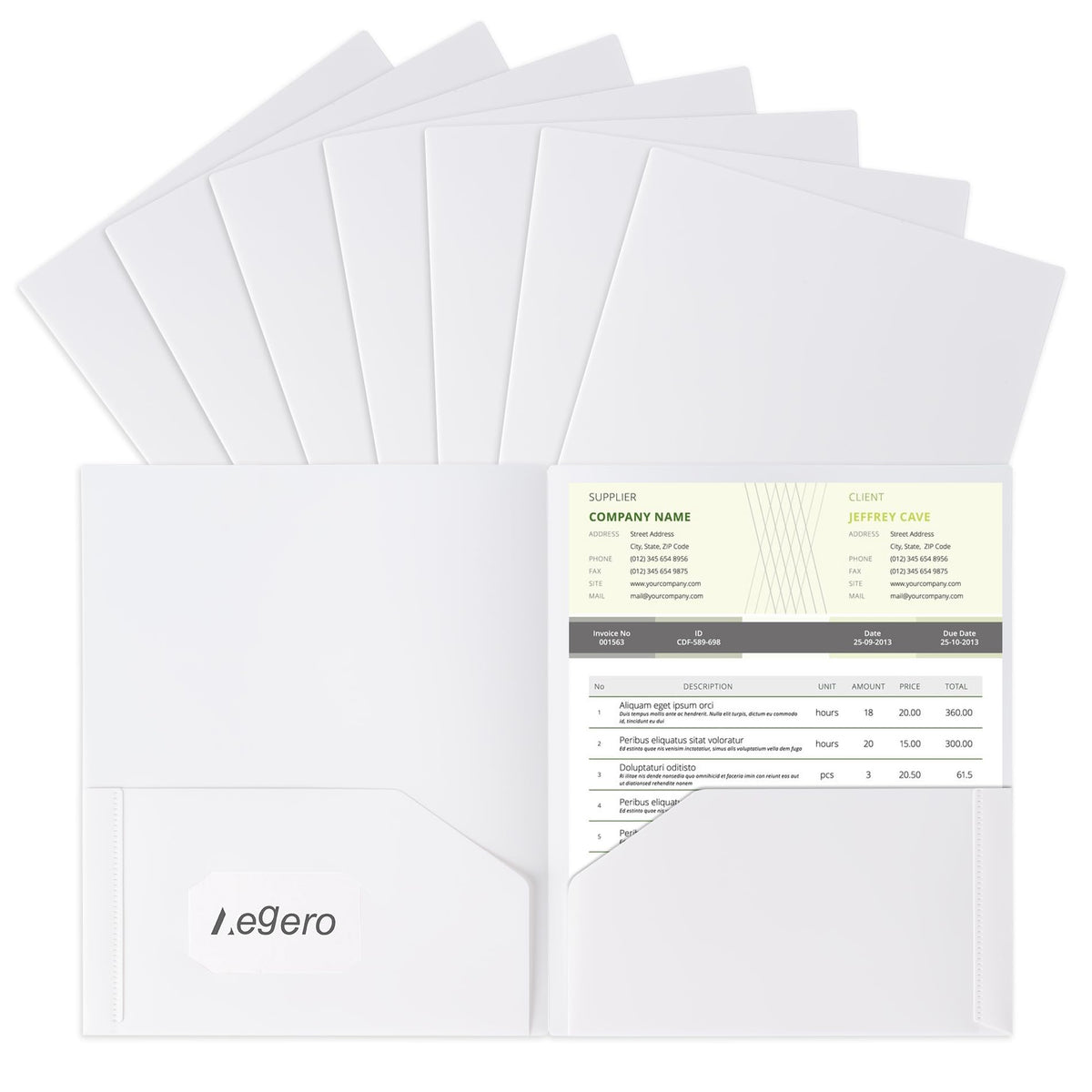 Aegero Plastic Folders with Pockets (7 Pack, Sweet Colors)