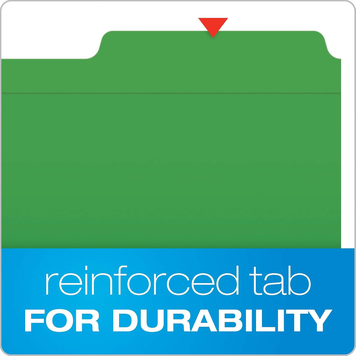 Pendaflex Fastener Folders, 2 Fasteners, Letter Size, Green, 1/3 Cut Tabs in Left, Right, Center Positions, 50 per Box (22140GW)