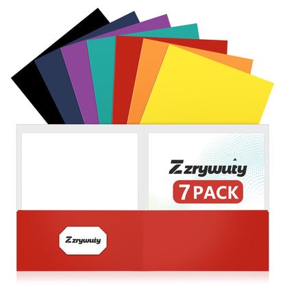 Zzrywuty 50 Packs Two Pocket File Folders with Business Card Slot,Textured Paper,Letter Size,Holds 100 Plus Sheets for School,Office,Business,Royal Blue