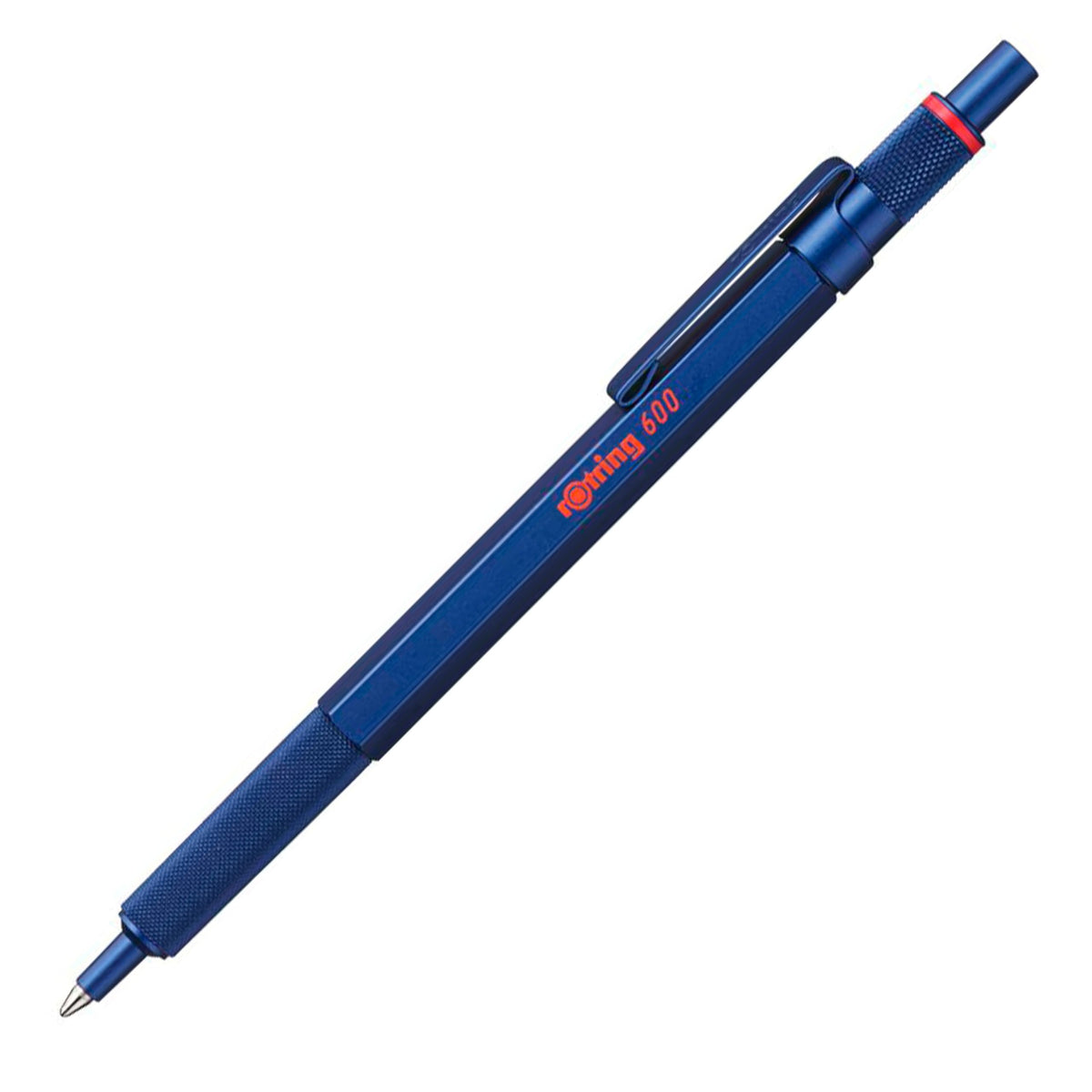 rOtring 600 Ballpoint Pen, Medium Point, Black Ink, Blue Barrel, Refillable - Smooth Writing, Non-Slip Grip