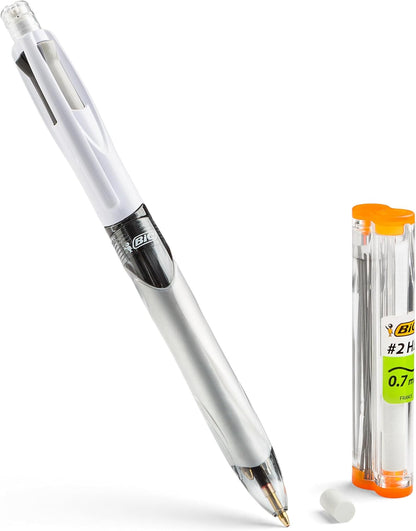 BIC 4-Color 3+1 Retractable Ballpoint Pen, 0.7 mm Pencil, 1 Count
