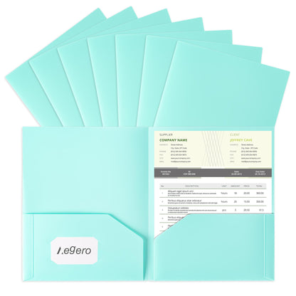 Aegero Plastic Folders with Pockets (7 Pack, Sweet Colors)