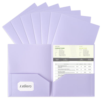 Aegero Plastic Folders with Pockets (7 Pack, Sweet Colors)