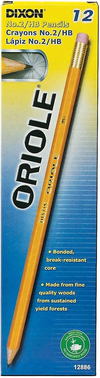 Dixon Oriole Presharpened Pencil, 12 Count ( Packaging May Vary )