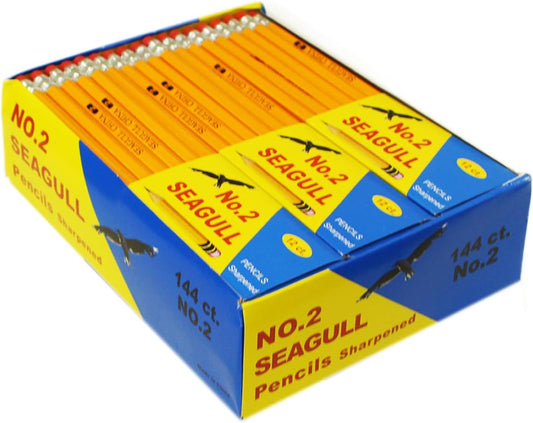 Seagull #2 HB Pencils, Pre-Sharpened, 144 Count