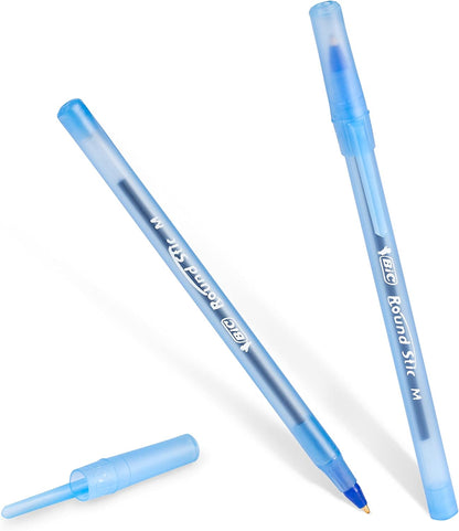 BIC Round Stic Xtra Life Ballpoint Pen, 1.0 mm Medium Point, Blue, 60-Count