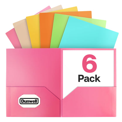 Dunwell Plastic 2-Pocket Folders, Black, 3 Pack, Heavy-Duty Poly