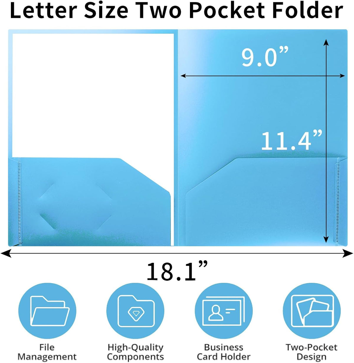 Cesil Plastic Folders with Pockets (6 Pack, Assorted Colors)