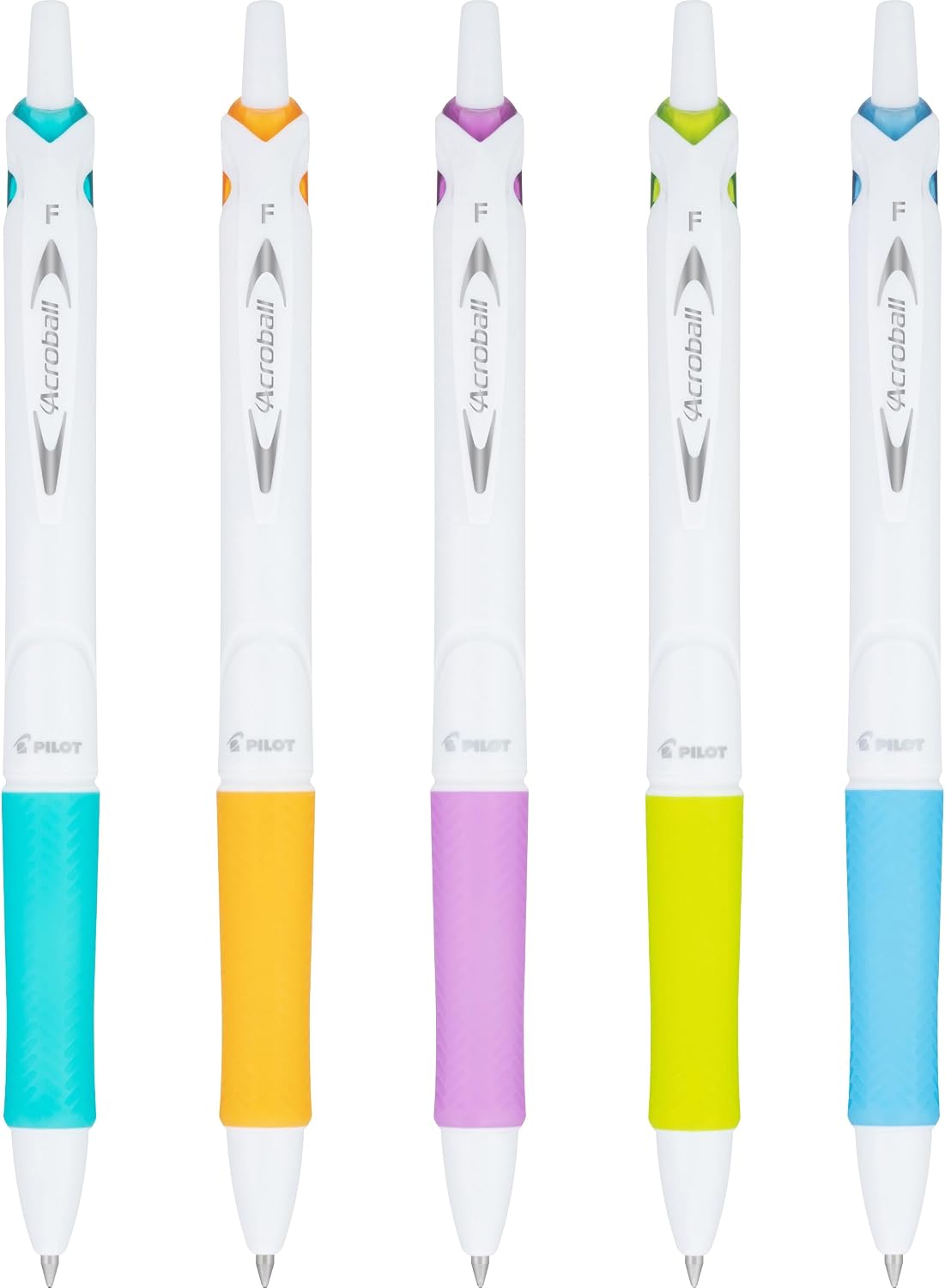 PILOT Acroball PureWhite Advanced Ink Ball Point Pens, 0.7mm, 5-Pack