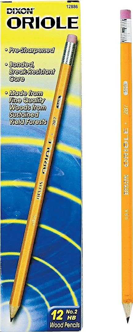 Dixon Oriole Presharpened Pencil, 12 Count ( Packaging May Vary )