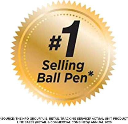 BIC Round Stic Xtra Life Black Ballpoint Pens, Medium Point, 36-Count