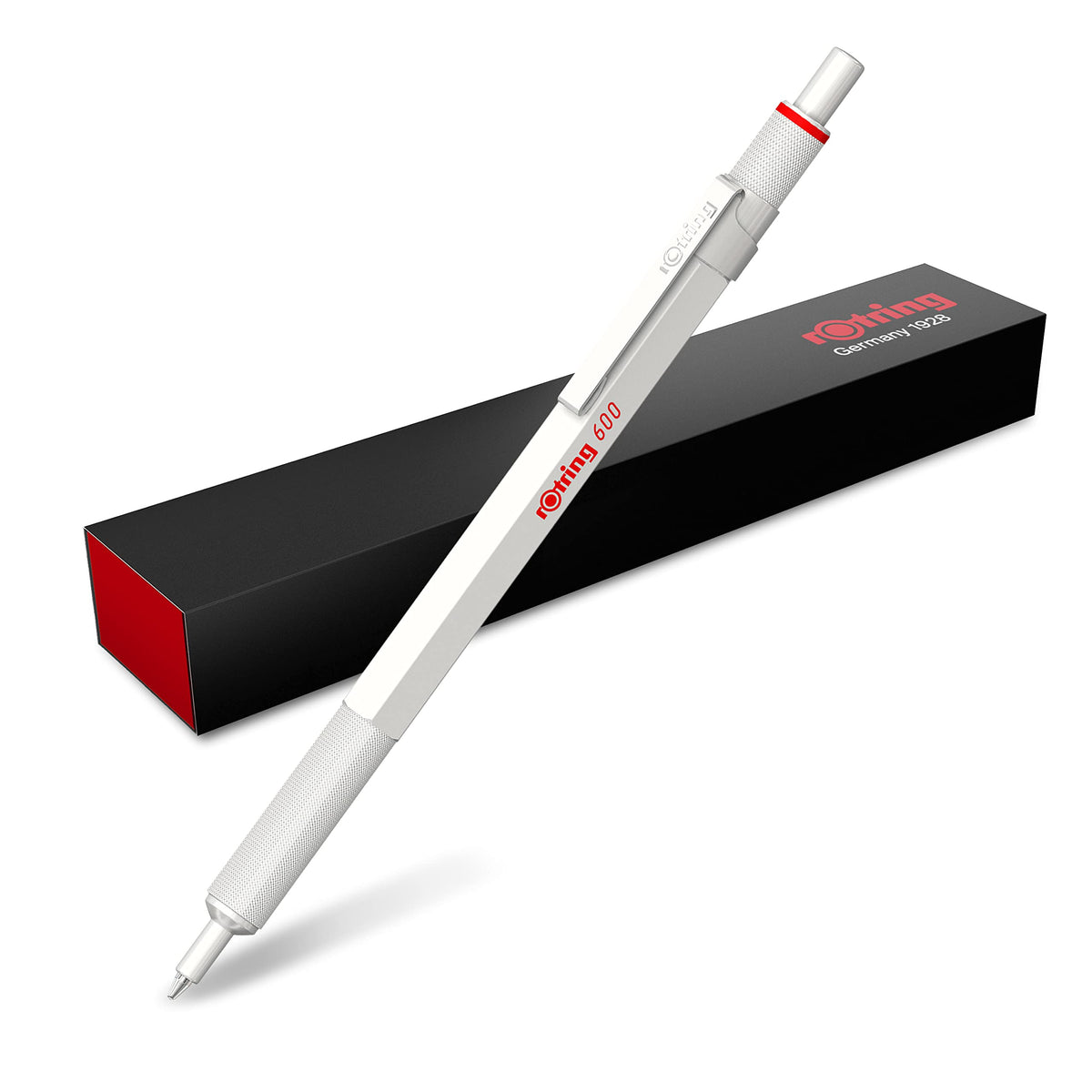 rOtring 600 Ballpoint Pen, Medium Point, Black Ink, Blue Barrel, Refillable - Smooth Writing, Non-Slip Grip