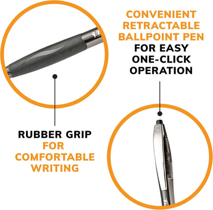 BIC Glide Black Retractable Ballpoint Pens, 1.0mm Medium Point, 4-Count