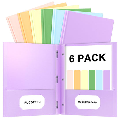 2 Pocket Folders with Prongs, 5 Pack Paper Folders with Pockets and Prongs