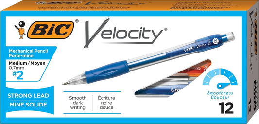 BIC Velocity Mechanical Pencils, Colorful Barrel, 12-Count, 0.7mm Pack