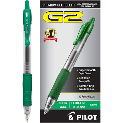 PILOT G2 Extra Fine Point Black Gel Ink Pens, Dozen Box, 31002