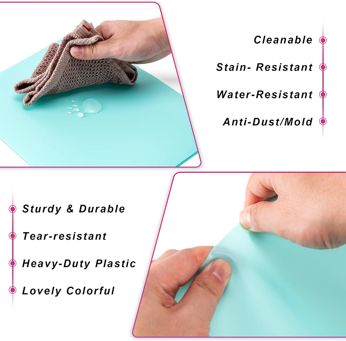 Aegero Plastic Folders with Pockets (7 Pack, Sweet Colors)
