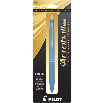 PILOT Acroball 1000 Ballpoint Pen, Blue Barrel, Black Ink, Single Pen