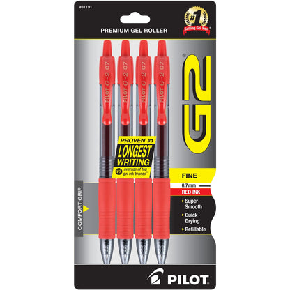 PILOT G2 Premium Gel Pens, Fine Point 0.7mm, Blue Ink, 4-Pack