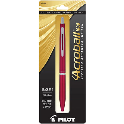 PILOT Acroball 1000 Ballpoint Pen, Blue Barrel, Black Ink, Single Pen