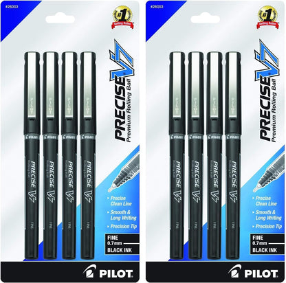 PILOT Precise V5 Stick Pens, Extra Fine Point 0.5mm, Black, 4-Pack