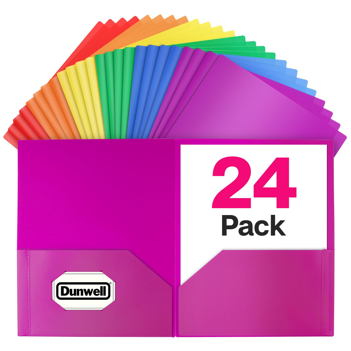 Dunwell Plastic 2-Pocket Folders, Black, 3 Pack, Heavy-Duty Poly