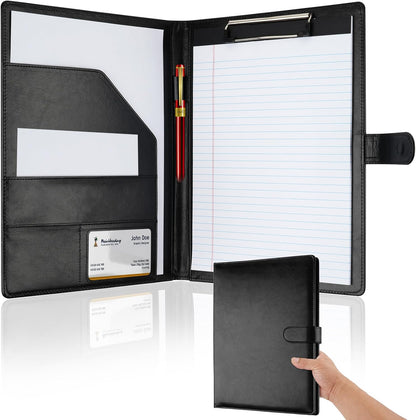Professional Padfolio with Clipboard, Faux Leather Portfolio Folder Binder