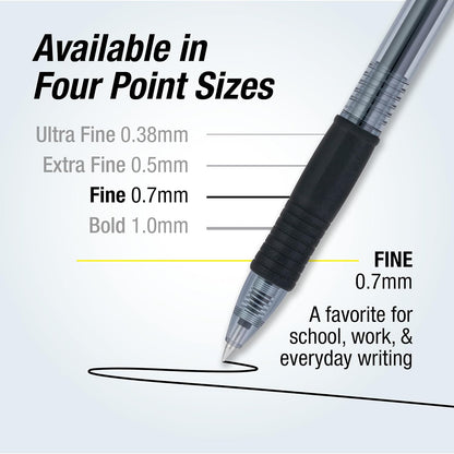 PILOT G2 Premium Gel Pens, Fine Point 0.7mm, Black Ink, 12-Pack