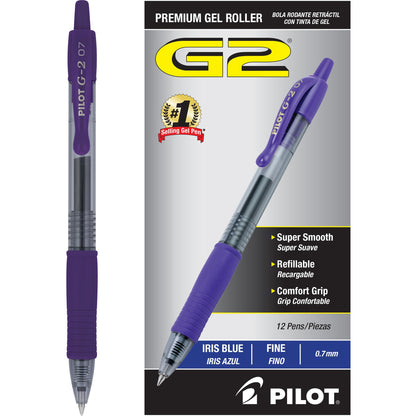 PILOT G2 Premium Gel Pens, Fine Point 0.7mm, Black Ink, 12-Pack