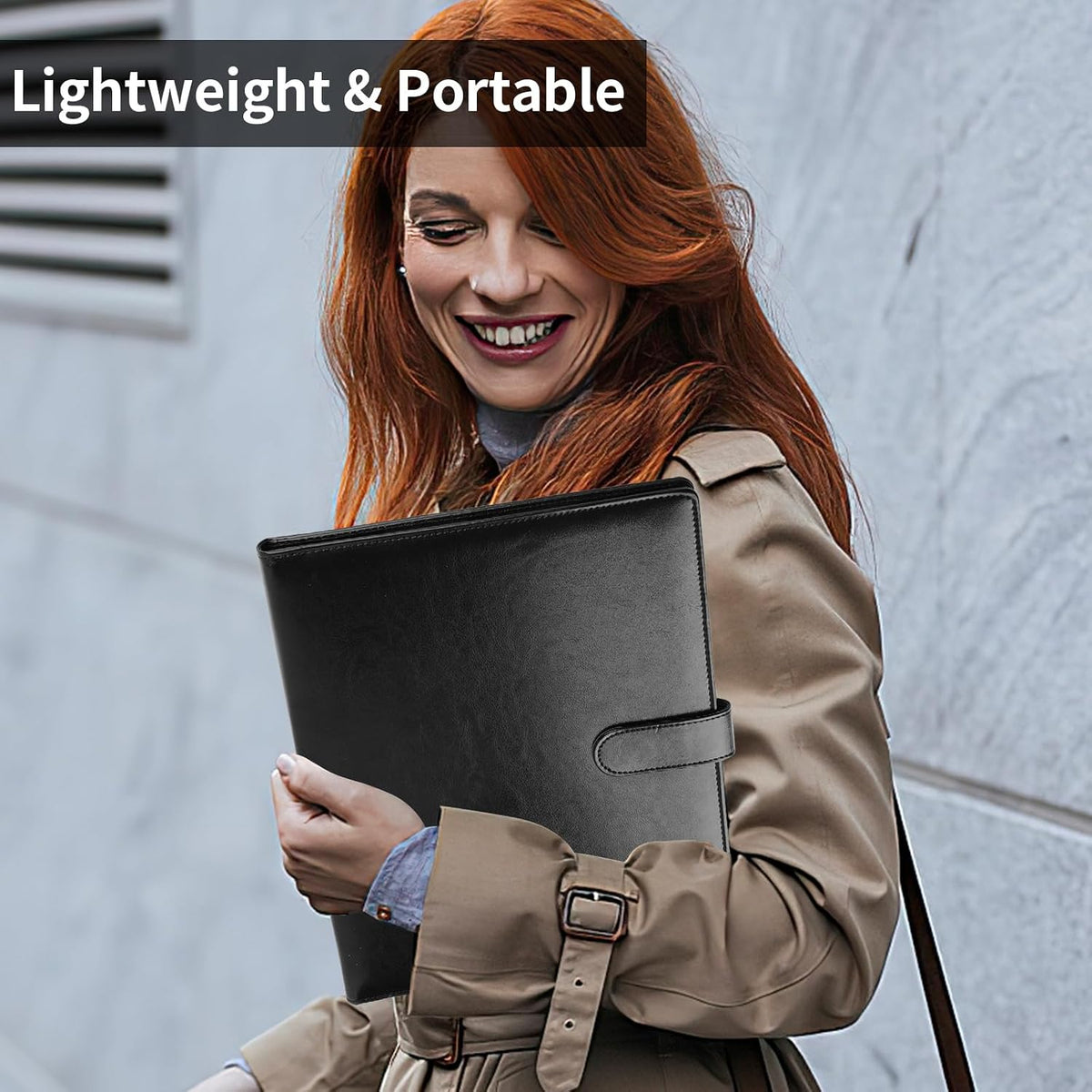 Professional Padfolio with Clipboard, Faux Leather Portfolio Folder Binder