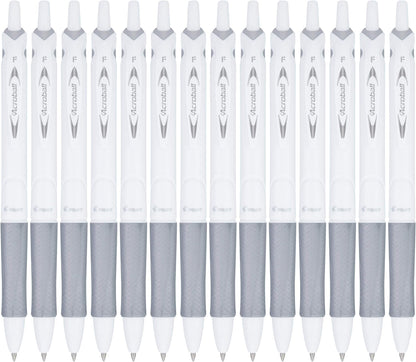 PILOT Acroball PureWhite Advanced Ink Ball Point Pens, 0.7mm, 5-Pack