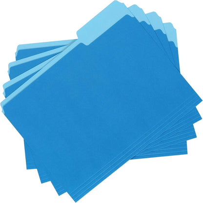 Amazon Basics File Folders for Organization, Letter Size, 1/3 Cut Tab, Sturdy with Tabs for Organizing and Filing, Blue, 36-Pack
