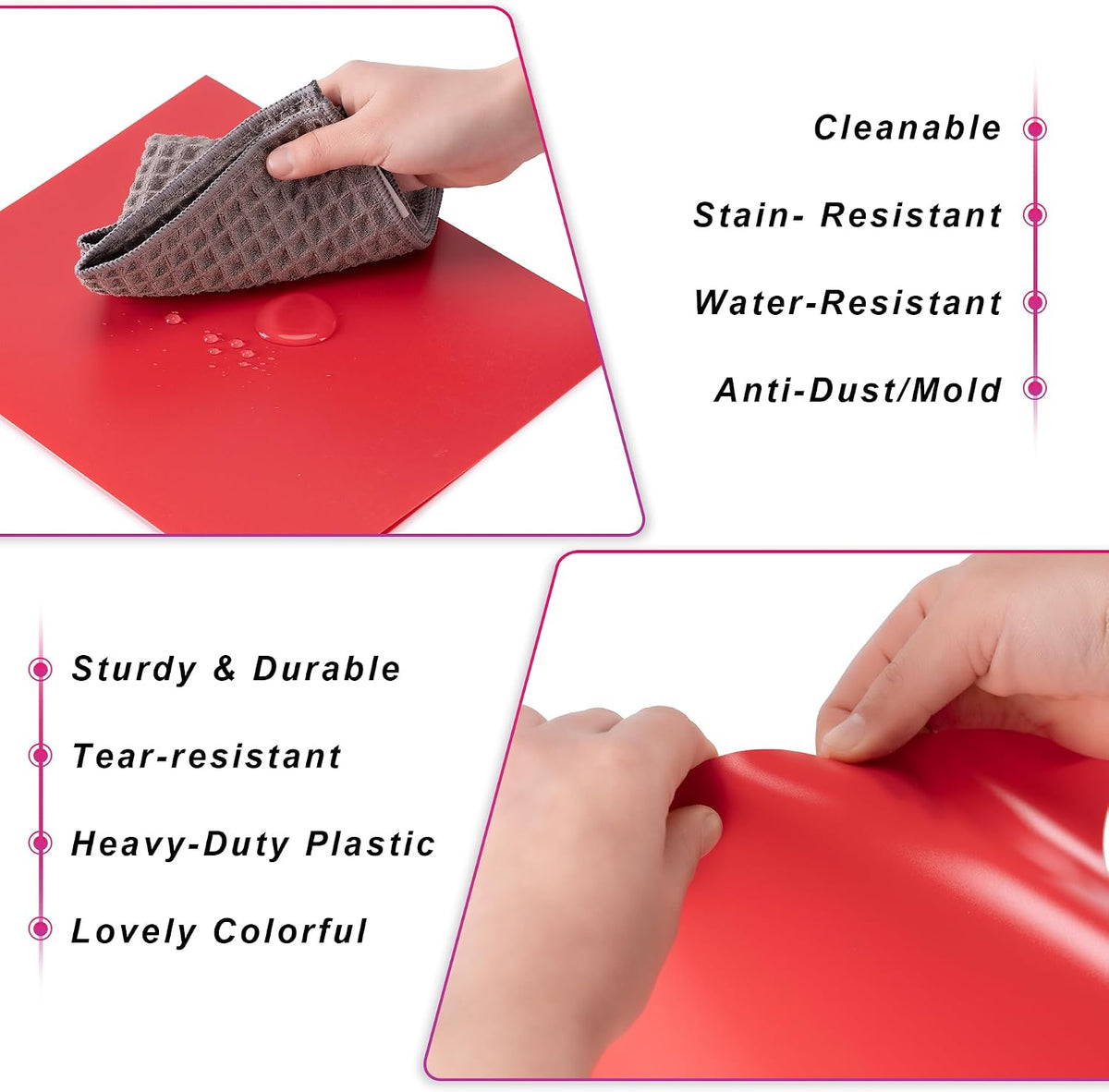 Aegero Plastic Folders with Pockets (7 Pack, Assorted Colors)