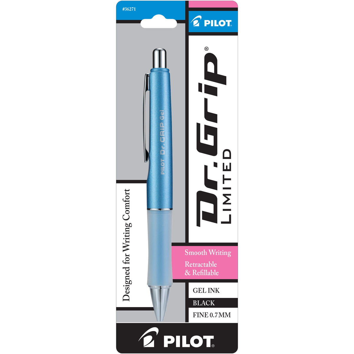 PILOT Dr. Grip Limited Gel Pen, Fine Point, Black Ink, Single Pen