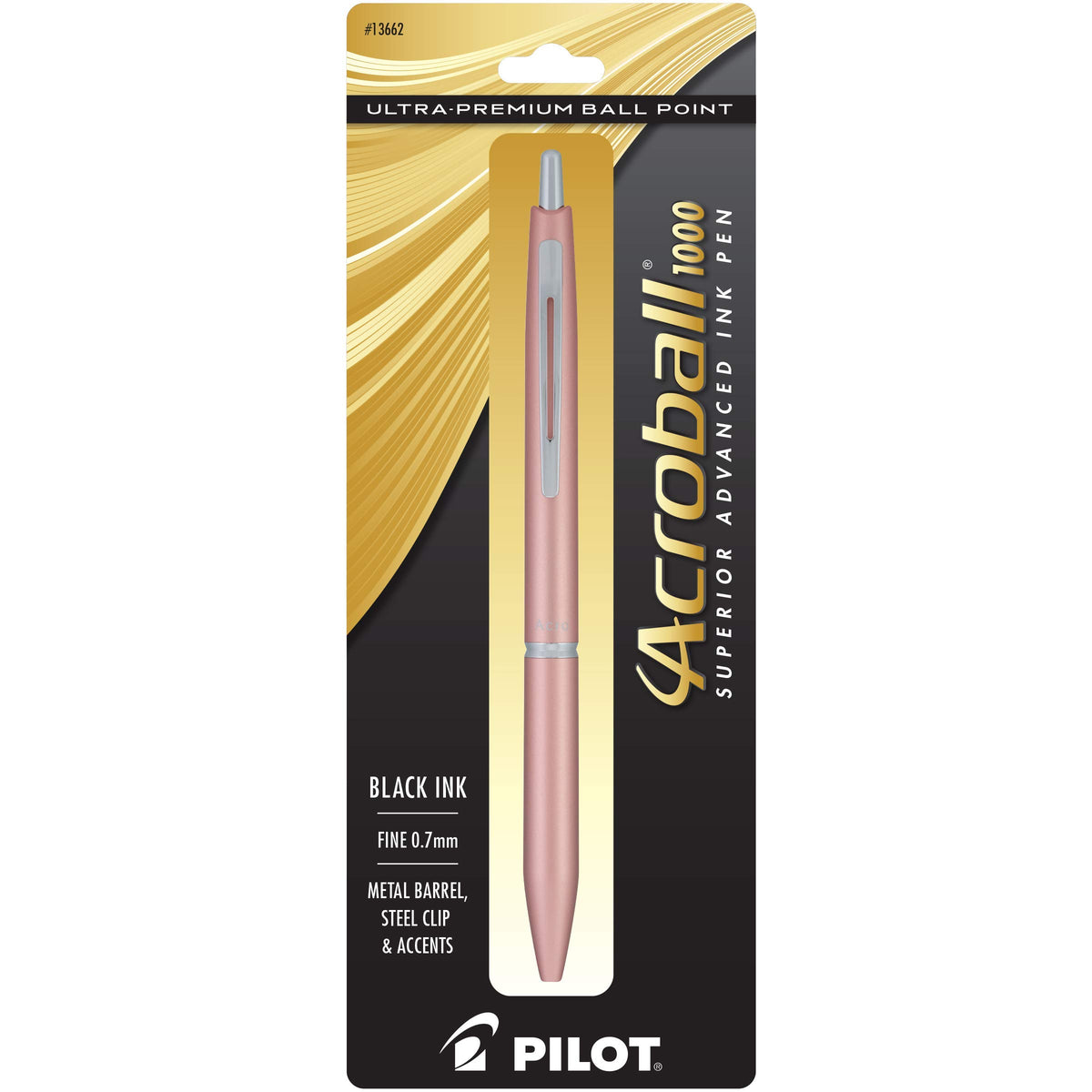 PILOT Acroball 1000 Ballpoint Pen, Blue Barrel, Black Ink, Single Pen