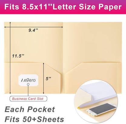 Aegero Plastic Folders with Pockets (7 Pack, Sweet Colors)