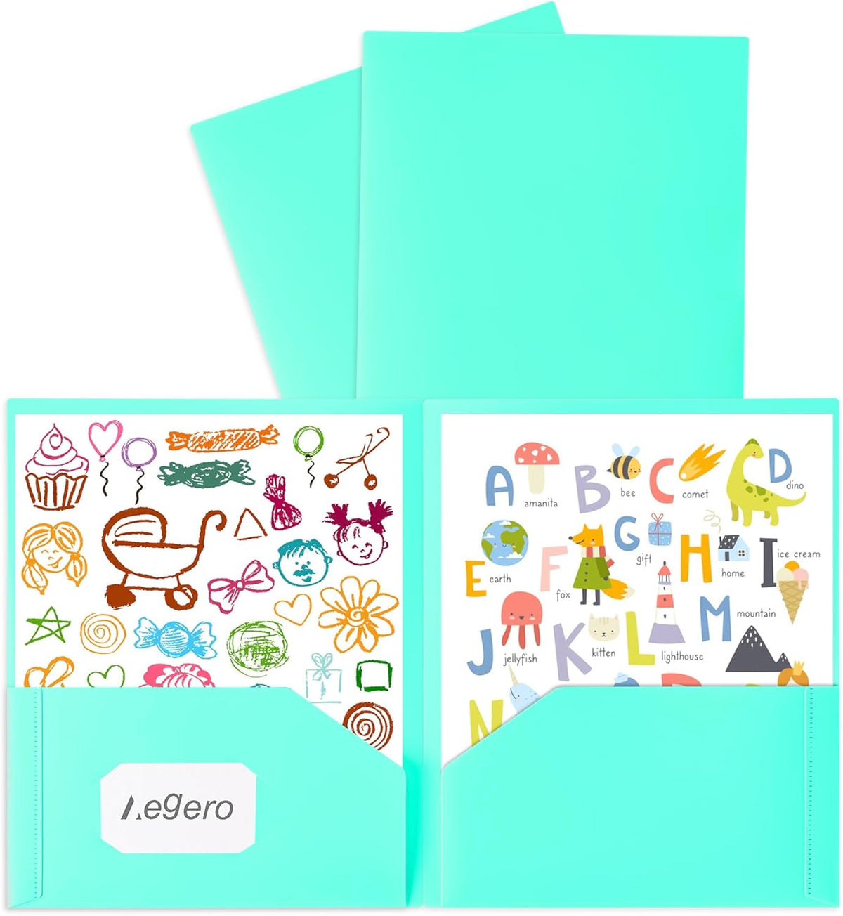 Aegero Plastic Folders with Pockets (7 Pack, Sweet Colors)