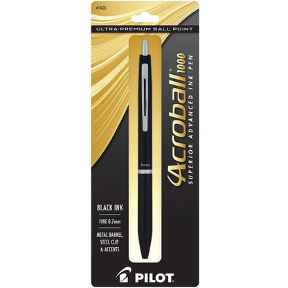 PILOT Acroball 1000 Ballpoint Pen, Blue Barrel, Black Ink, Single Pen