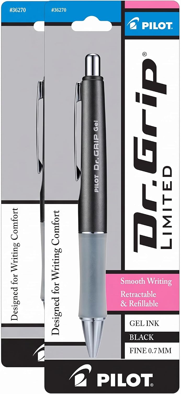 PILOT Dr. Grip Limited Gel Pen, Fine Point, Black Ink, Single Pen