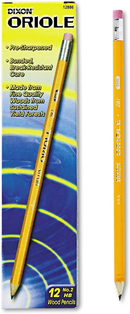 Dixon Oriole Presharpened Pencil, 12 Count ( Packaging May Vary )