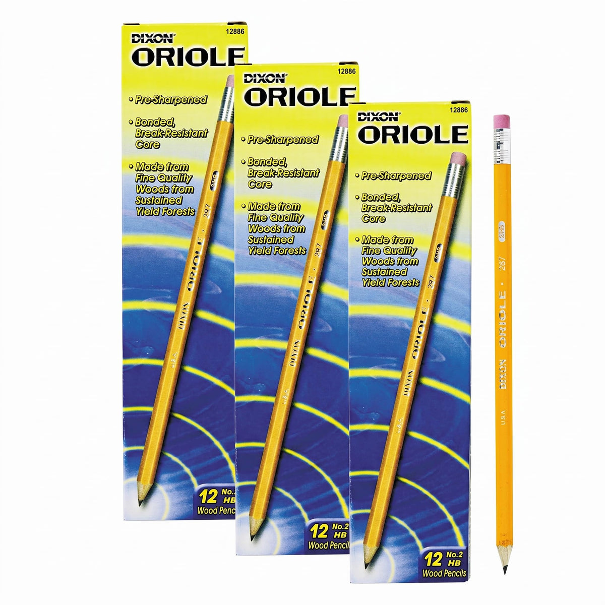 Dixon Oriole Presharpened Pencil, 12 Count ( Packaging May Vary )
